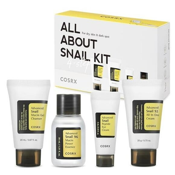 All About Snail Mucin Korean Skin Care Set Mini Travel Essentials  Rejuvenating - Picture 1 of 1